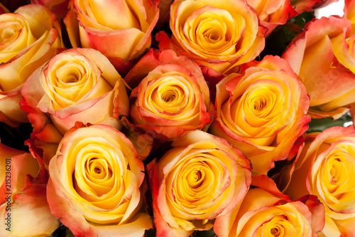 roses top view bouquet background closeup © E. Vereschagin