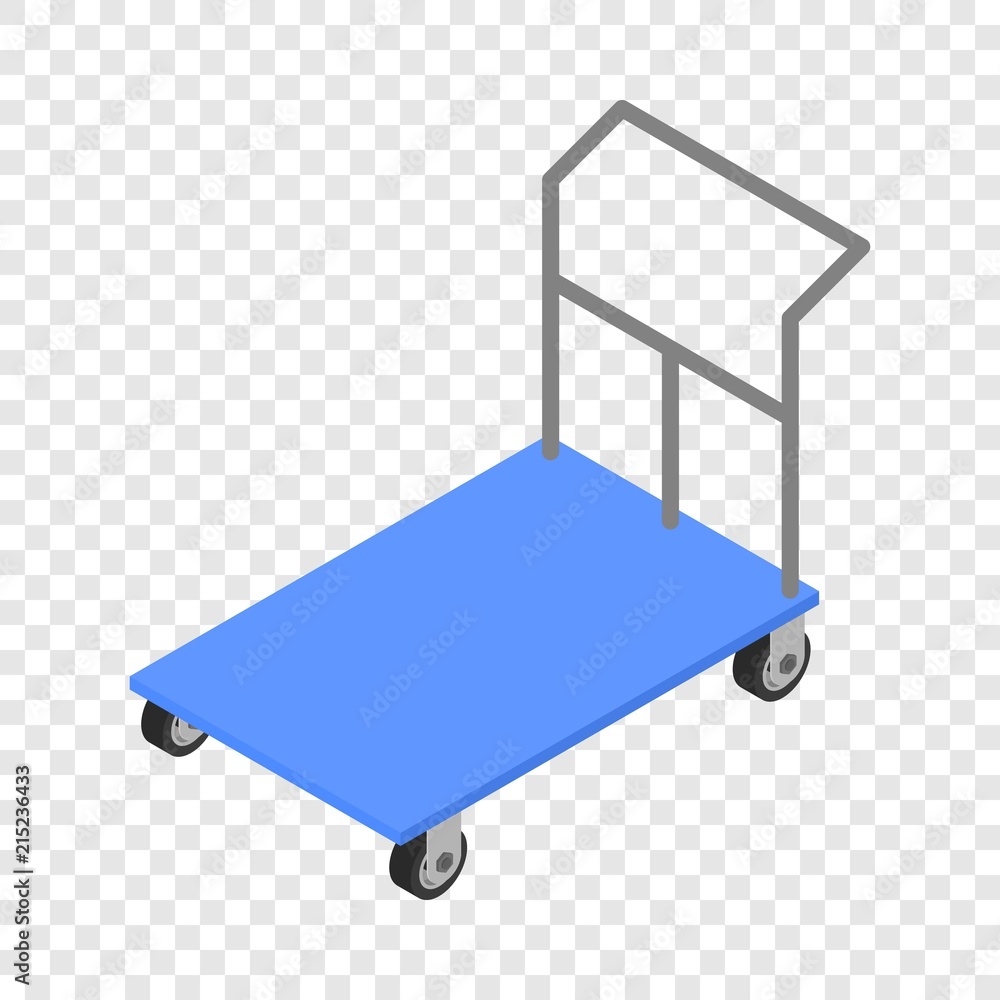 Load cart icon. Isometric of load cart vector icon for on transparent background Load cart icon. Isometric of load cart vector icon for on transparent background