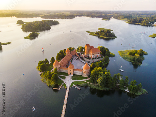 Trakai Island Castle is an island castle located in Trakai, Lithuania on an island in Lake Galvė. photo
