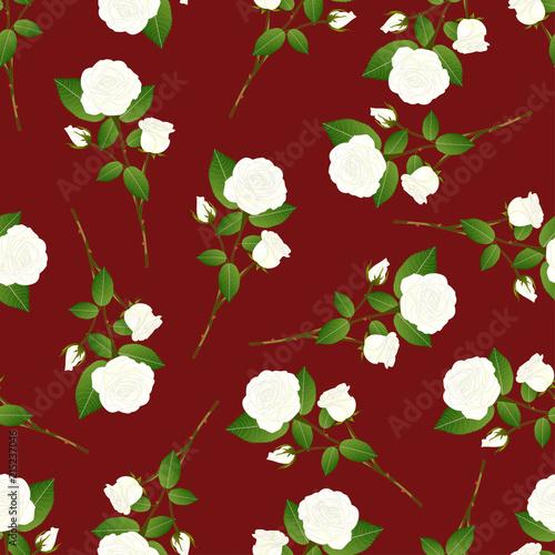 White Rose Bouquet on Red B...