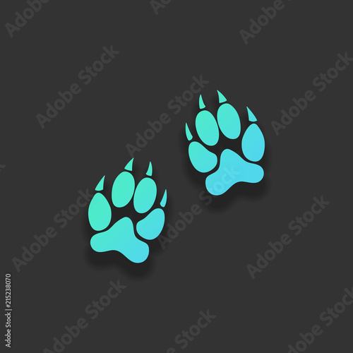 animal tracks icon. Colorful logo concept with soft shadow on da photo