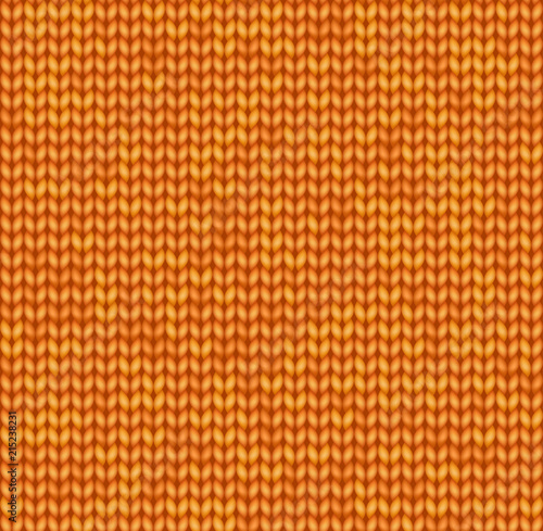 Orange realistic knitted texture. Seamless pattern