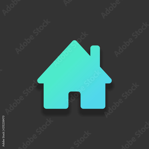 house icon. Colorful logo concept with soft shadow on dark backg