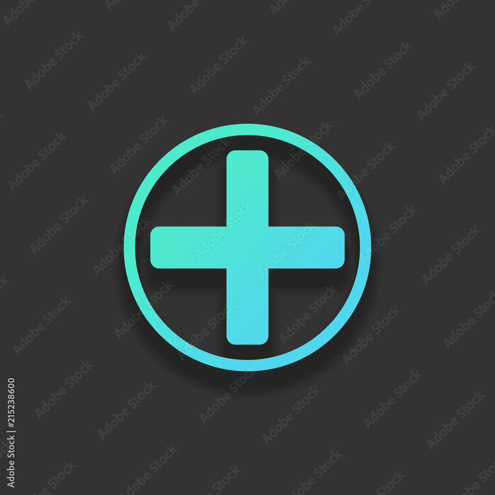 Medical cross icon. Colorful logo concept with soft shadow on da Medical cross icon. Colorful logo concept with soft shadow on da