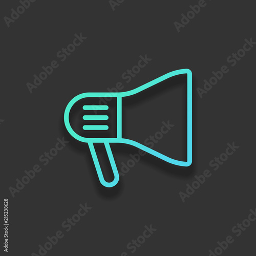 mouthpiece icon. Colorful logo concept with soft shadow on dark