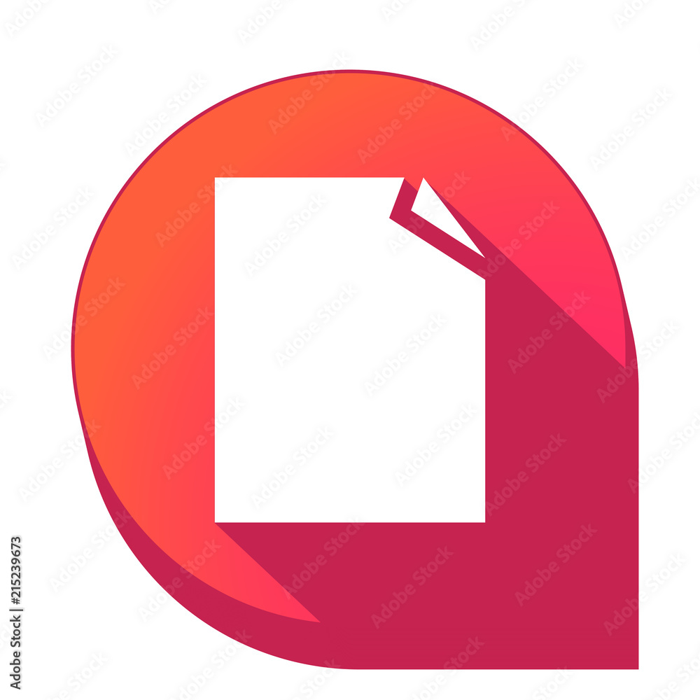 ikona z długim cieniem na tle strzałki pinezki