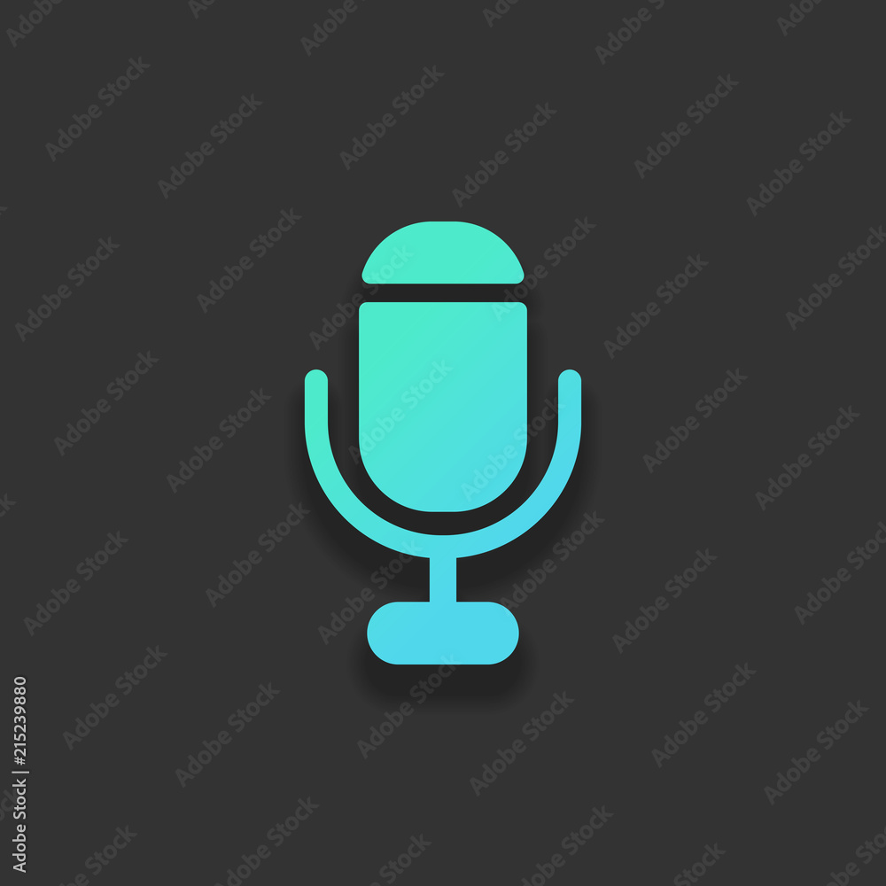 microphone. simple silhouette. Colorful logo concept with soft s microphone. simple silhouette. Colorful logo concept with soft s