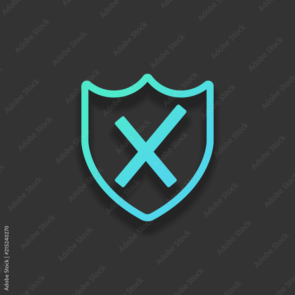 protection broken. simple icon. Colorful logo concept with soft protection broken. simple icon. Colorful logo concept with soft