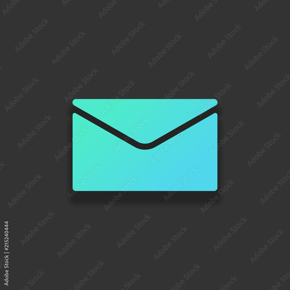simple letter icon. Colorful logo concept with soft shadow on da simple letter icon. Colorful logo concept with soft shadow on da