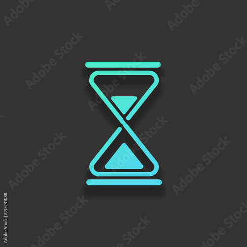 hourglass, simple icon. Colorful logo concept with soft shadow o