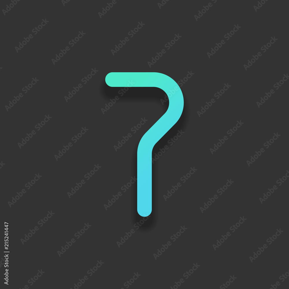 Number seven, numeral, simple letter. Colorful logo concept with Number seven, numeral, simple letter. Colorful logo concept with