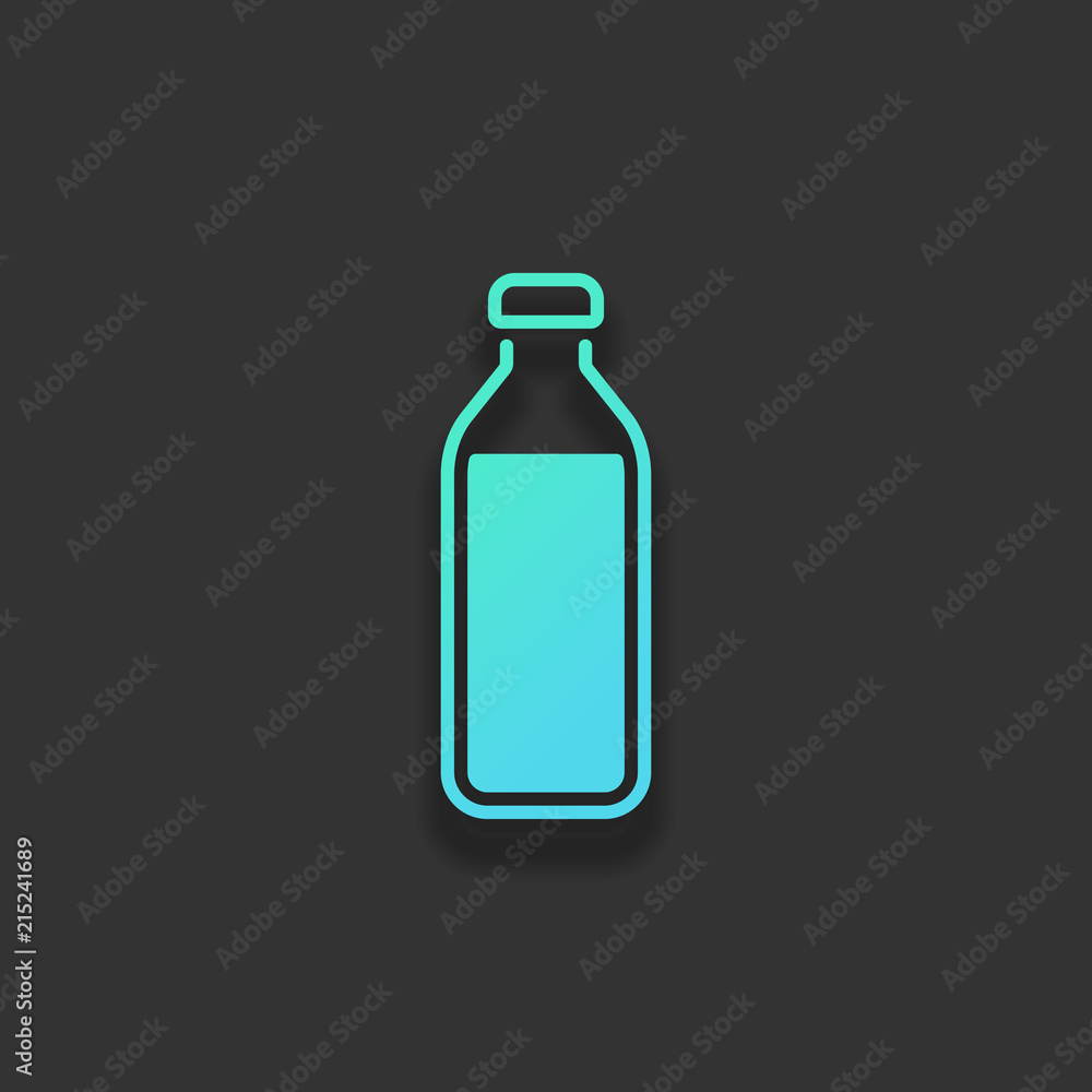 bottle of water, simple icon. Colorful logo concept with soft sh bottle of water, simple icon. Colorful logo concept with soft sh