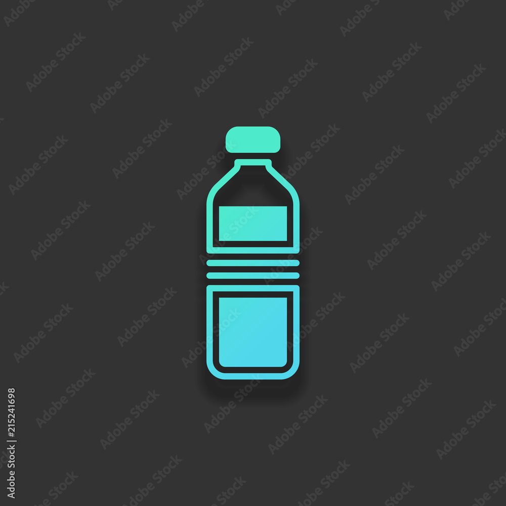 bottle of water, simple icon. Colorful logo concept with soft sh bottle of water, simple icon. Colorful logo concept with soft sh