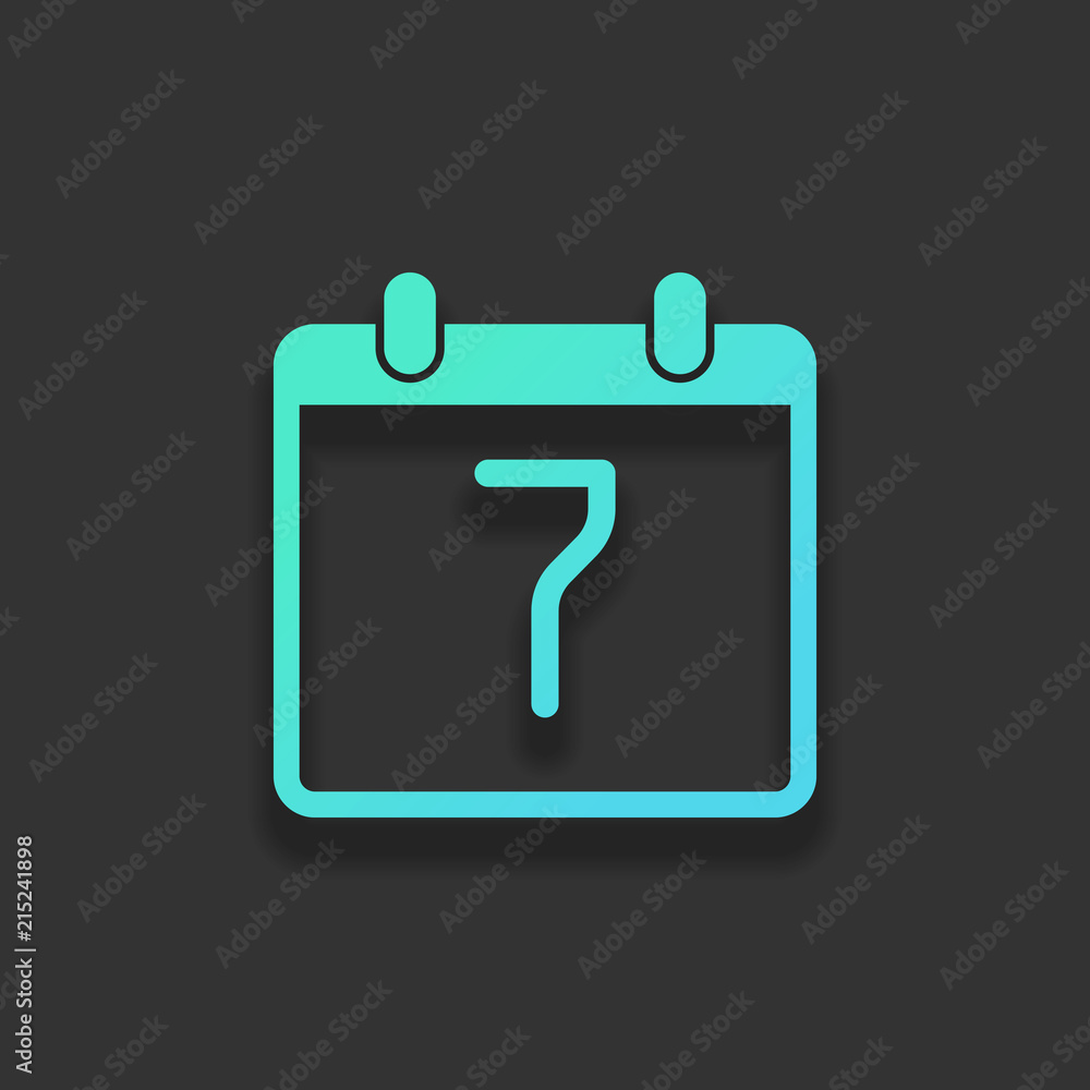 calendar with 7 day, simple icon. Colorful logo concept with sof calendar with 7 day, simple icon. Colorful logo concept with sof