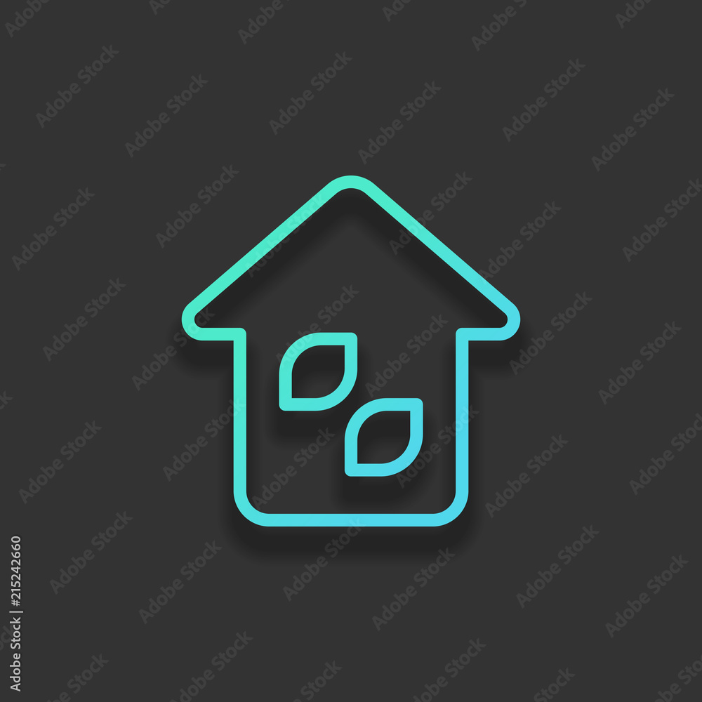 Simple house icon. Linear icon with thin outline. Colorful logo Simple house icon. Linear icon with thin outline. Colorful logo