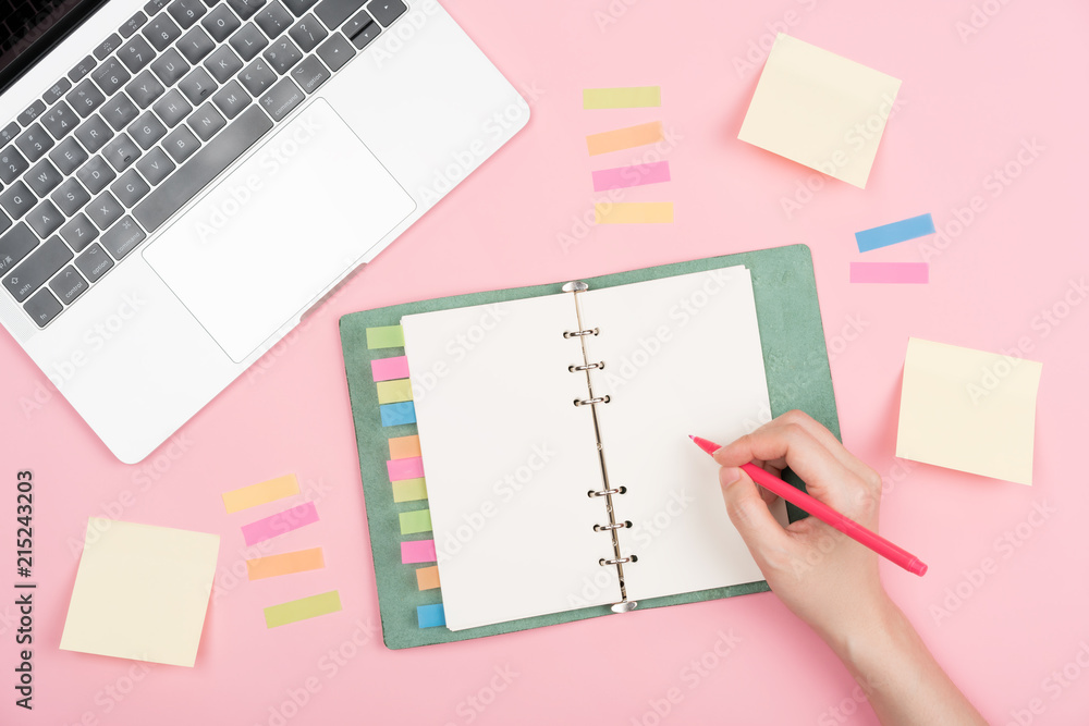 notebook on pink background notebook on pink background