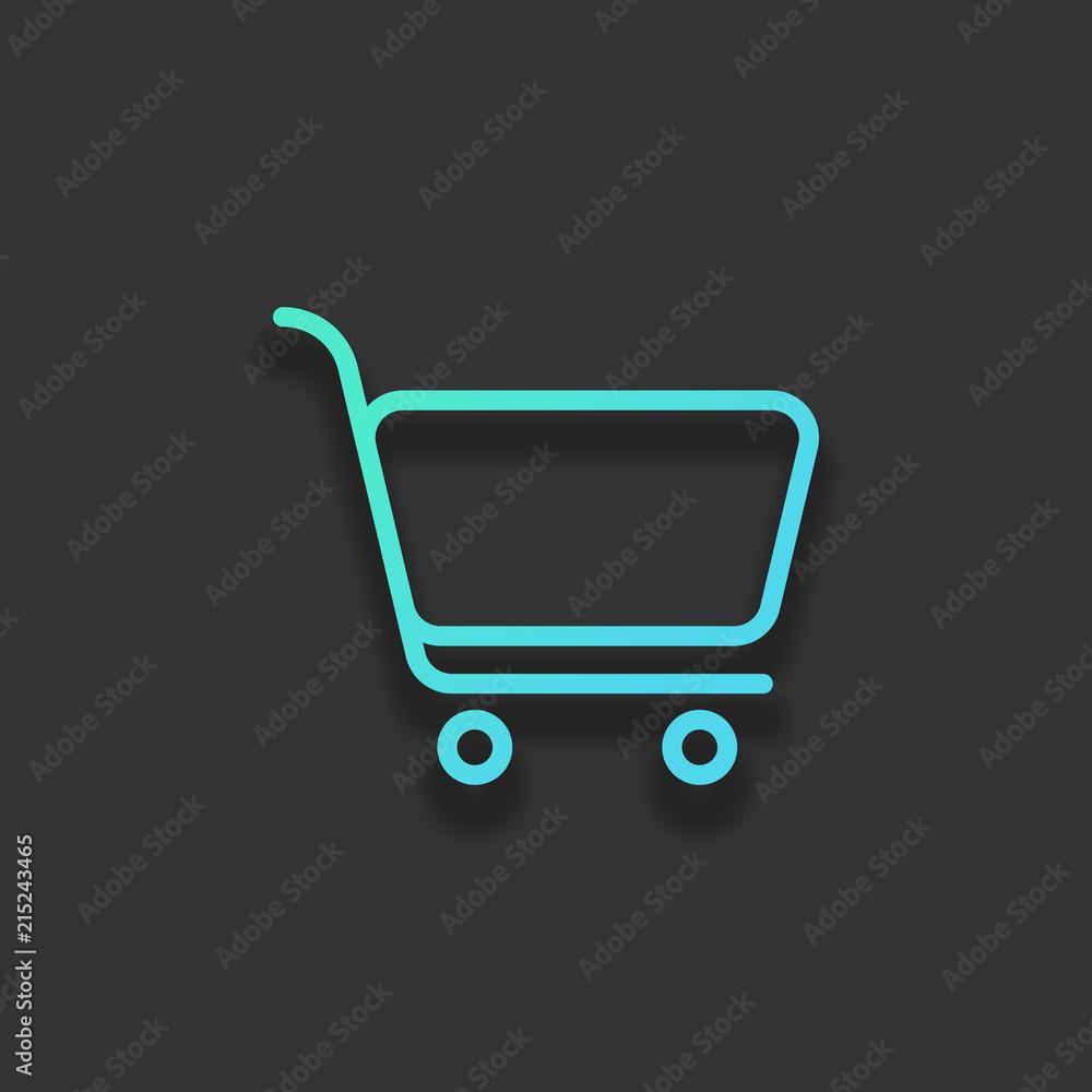 Shopping cart icon. Simple linear icon with thin outline. Colorf Shopping cart icon. Simple linear icon with thin outline. Colorf
