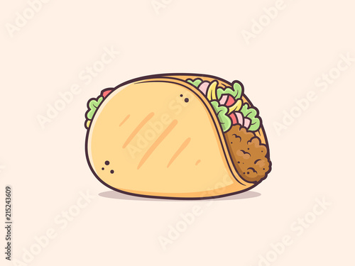Mexican taco vector illustration