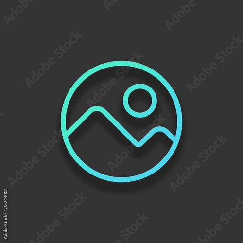 Simple picture icon. Linear symbol, thin outline. Colorful logo