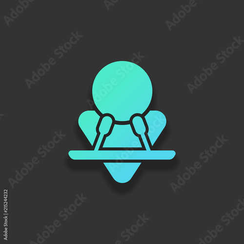 Male speaker icon. Colorful logo concept with soft shadow on dar