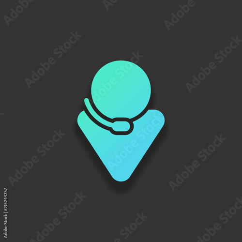 Call center, male symbol. Colorful logo concept with soft shadow