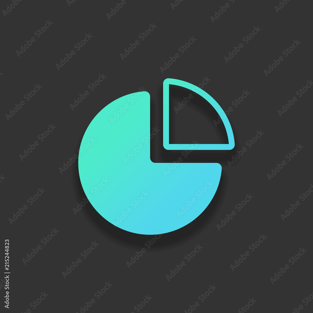 Business pie chart icon. Colorful logo concept with soft shadow Business pie chart icon. Colorful logo concept with soft shadow