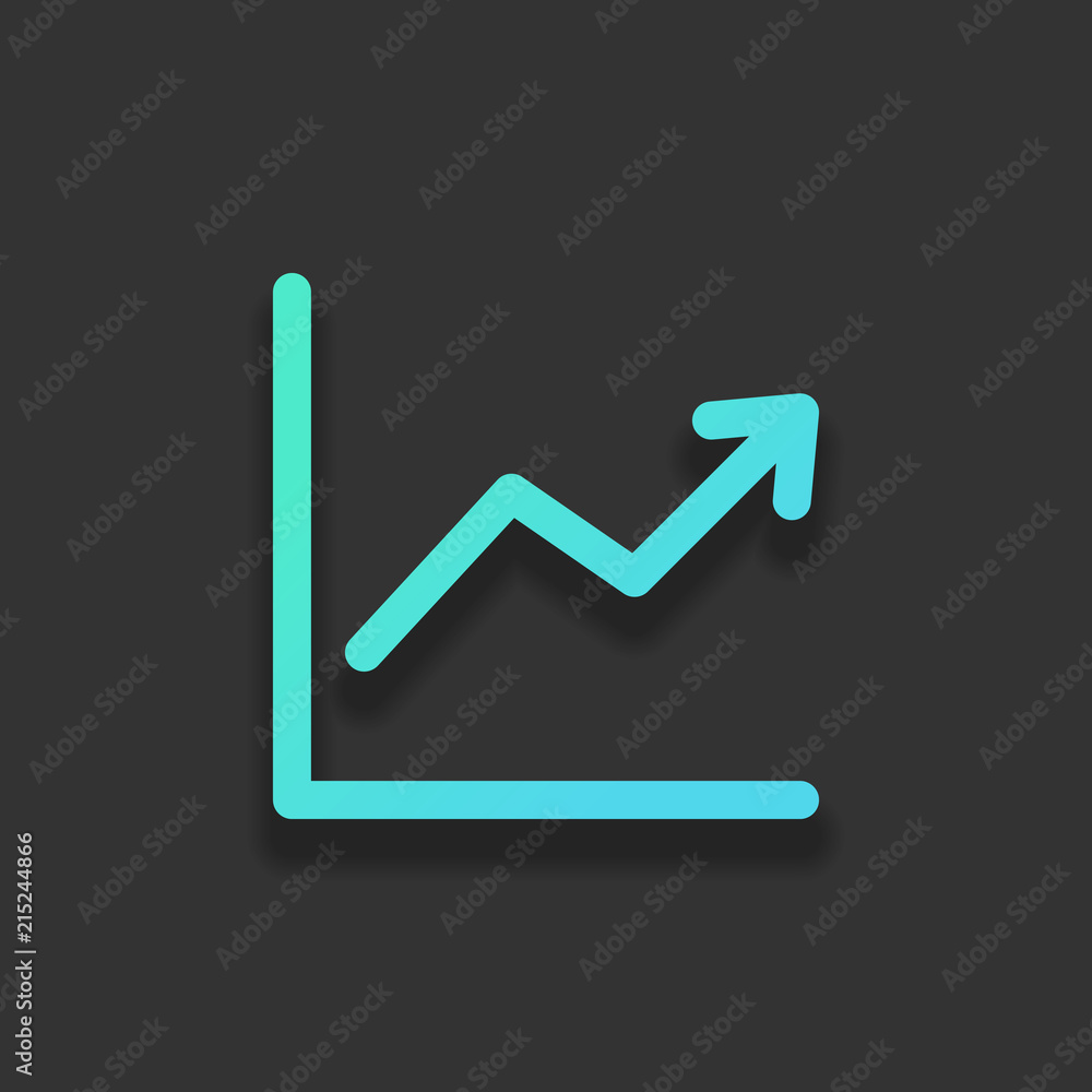 Finance grapgic, grow. Colorful logo concept with soft shadow on Finance grapgic, grow. Colorful logo concept with soft shadow on
