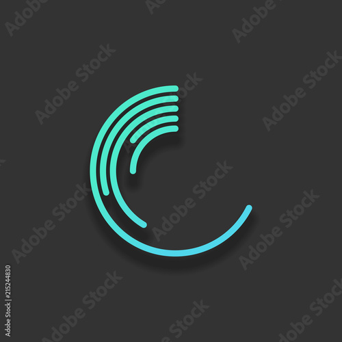 Business pie chart icon. Colorful logo concept with soft shadow