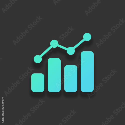 finance grapgic, grow. Colorful logo concept with soft shadow on