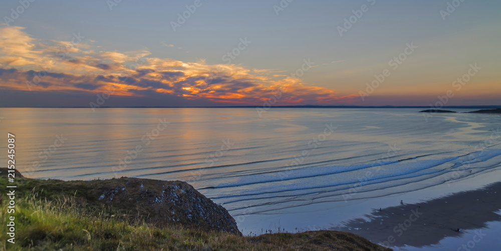 Sunset at Rossili, Gower, Wales, UK