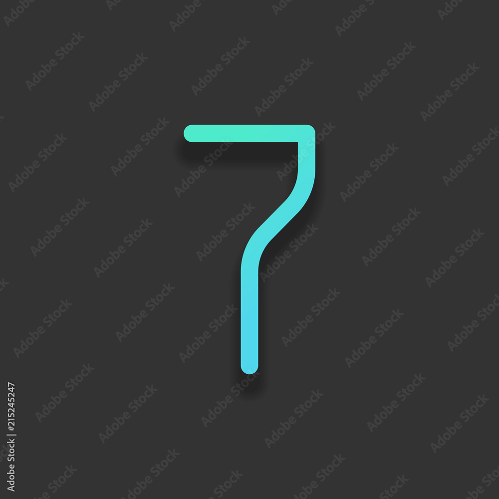 Number 7, numeral, seventh. Colorful logo concept with soft shad Number 7, numeral, seventh. Colorful logo concept with soft shad