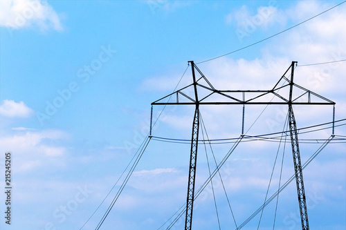 Wallpaper Mural Pylon and transmission power line on sky background. Electrical line power concept. Torontodigital.ca