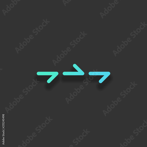 Few arrows, same direction. Linear, thin outline. Colorful logo