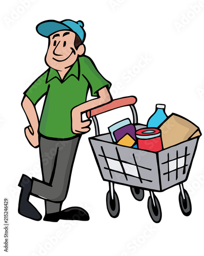 Hombre supermercado compras
