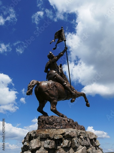 Sculpture de Jeanne d'Arc sur son cheval au ballon d'Alsace. France