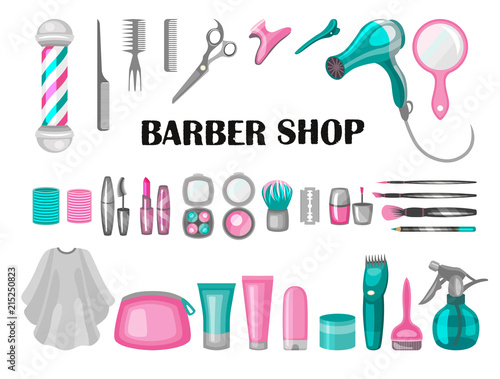 Set Of Barber Shop Badges