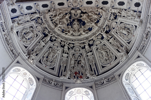 The High Cathedral of Saint Peter in Trier, Germany. Baroque west choir ceiling.