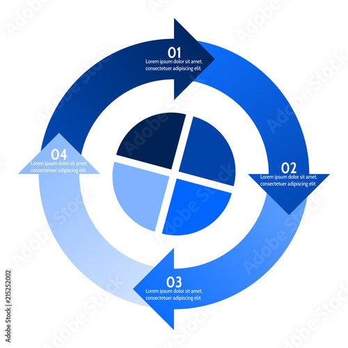 Infographie n°4 Flèches Rotation Bleu