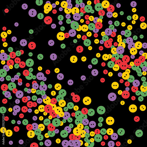 Festive Background with Colorful buttons. Trendy Pattern for Postcard, Print, Banner or Poster. Vector