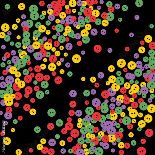 Festive Background with Colorful buttons. Trendy Pattern for Postcard, Print, Banner or Poster. Vector