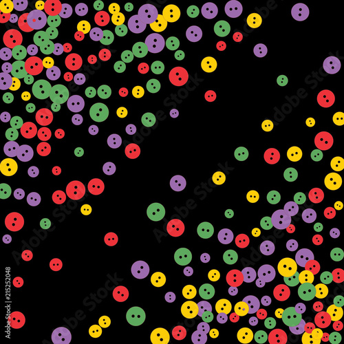 Festive Background with Colorful buttons. Trendy Pattern for Postcard, Print, Banner or Poster. Vector