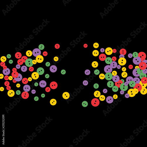Festive Background with Colorful buttons. Trendy Pattern for Postcard, Print, Banner or Poster. Vector