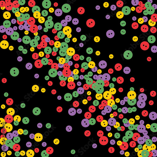 Festive Background with Colorful buttons. Trendy Pattern for Postcard, Print, Banner or Poster. Vector