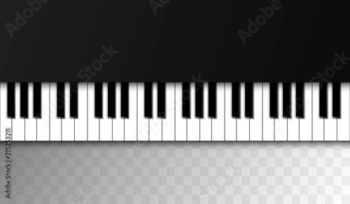 Backdrop with piano. Realistic piano keys. Design illustration vector.