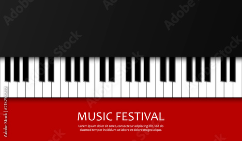 Backdrop with piano. Realistic piano keys. Design illustration vector.