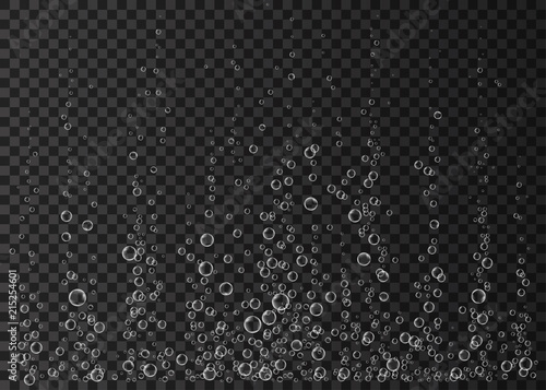Underwater fizzing air, water or oxygen  bubbles.