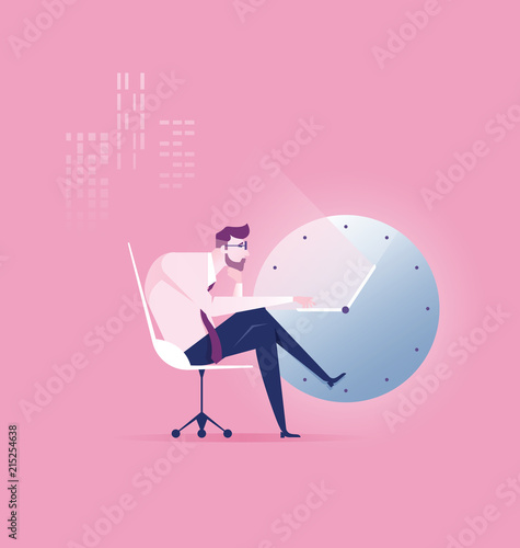 Businessman hard work  vector illustration