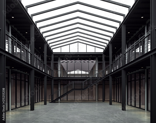 Fotografía Loft style office space 3d render