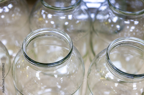 Glass jars for conservation fruits, mushrooms, vegetables.