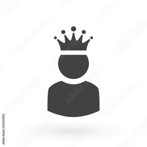 King User Icon Logo Design Element. Admin icon. Administrator. Crowned king sign. Manager symbol. Power user icon. Ceo.